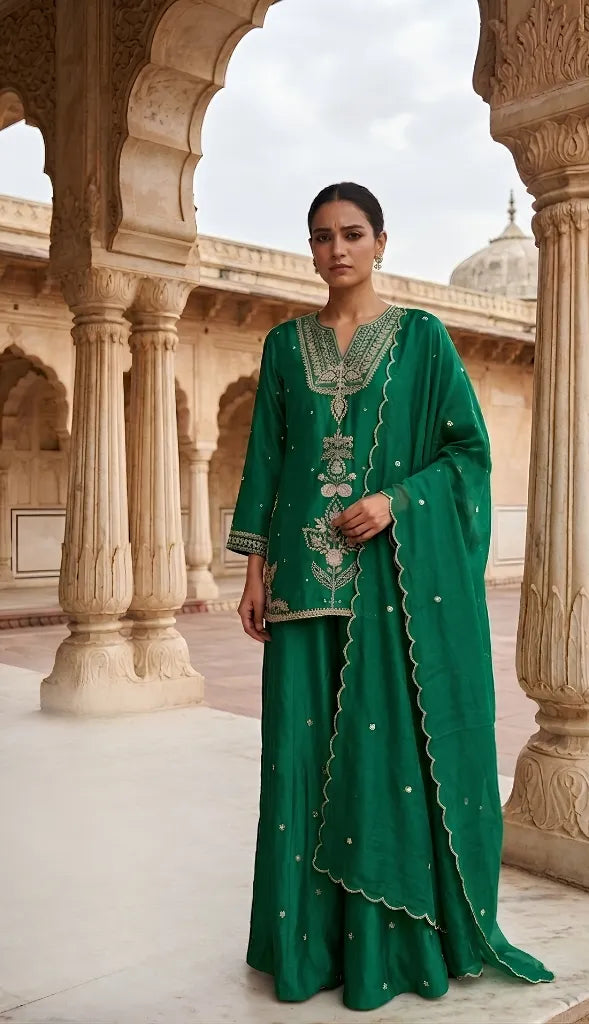 SBD 410 Silk Organza Kurti Set