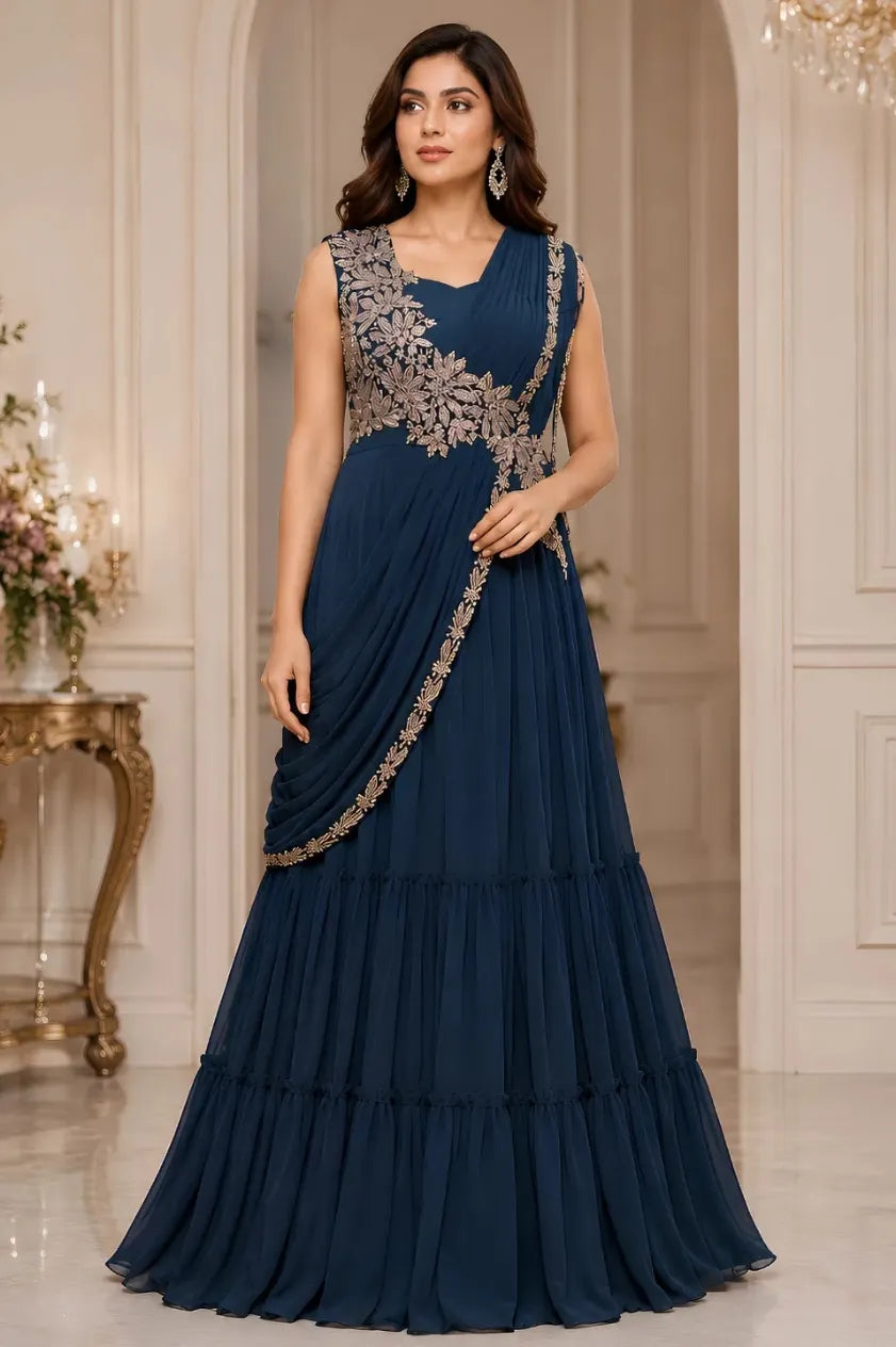 SBD 55 Navy Drape Dress