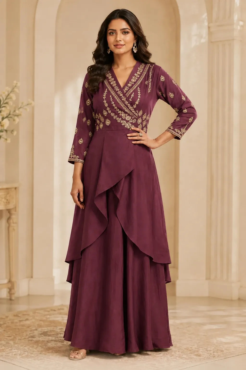 Coral Meher Drape Set