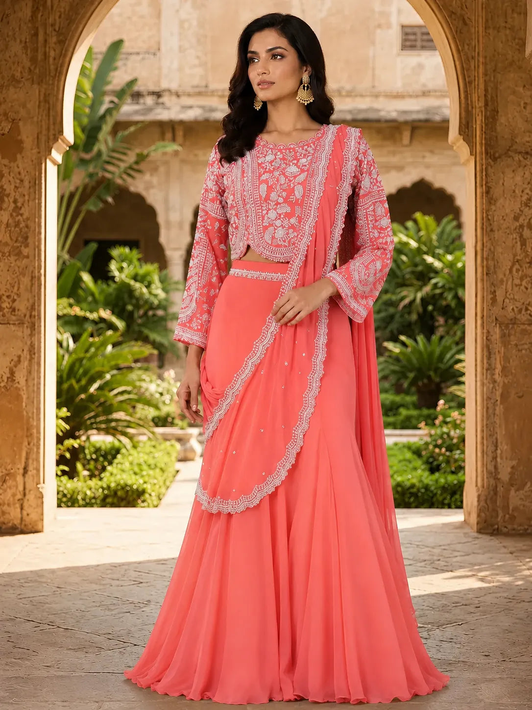 Sunehri Chandrika Drape Skirt Set