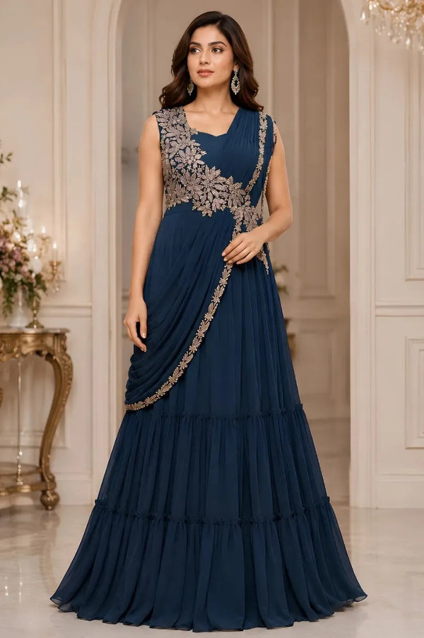 SBD 55 Navy Drape Dress