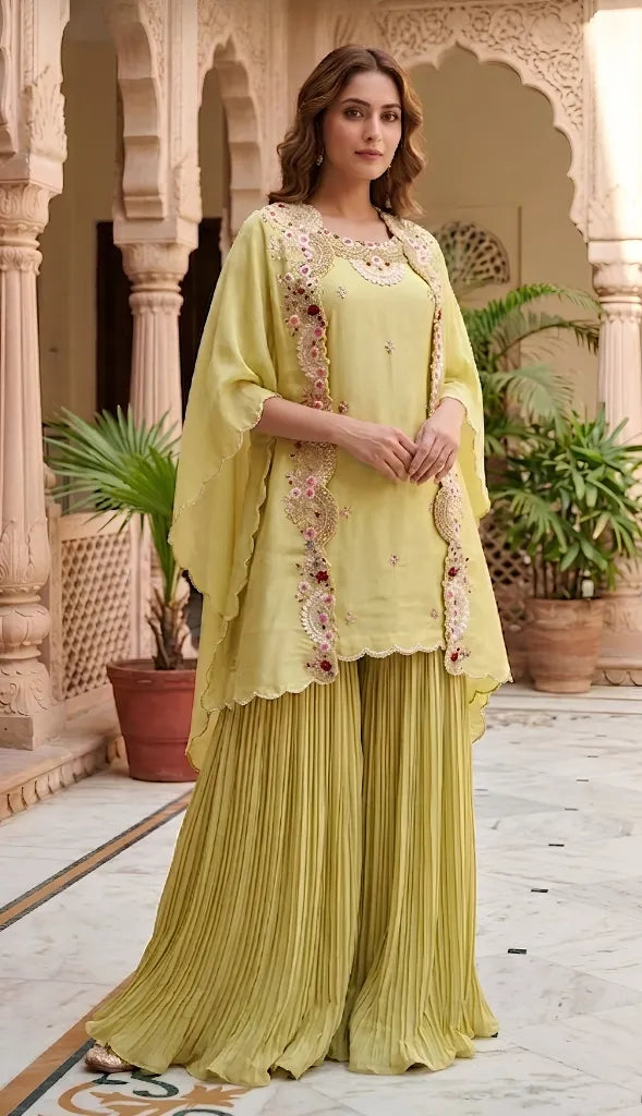SBD 1382 Silk Georgette Palazzo Set