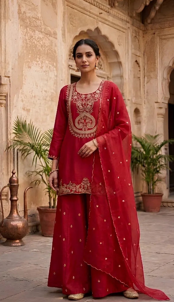 SBD 1303 Silk Organza Kurti Set