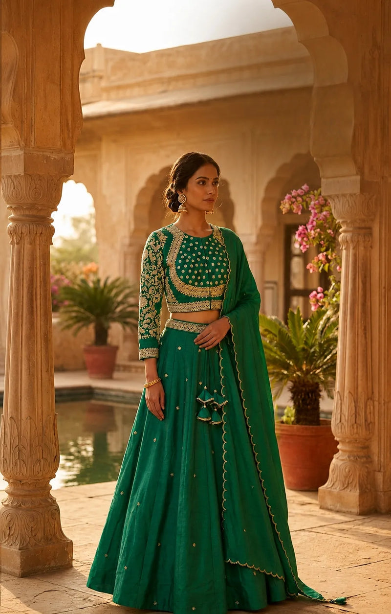 SBD 1167D Silk Crepe Lehenga Set