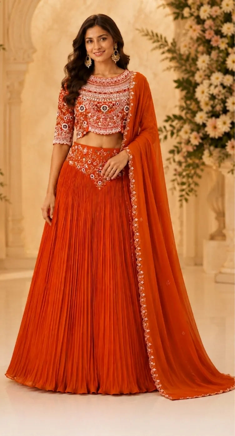 SBD 1514 Chinon Crepe Lehenga Set