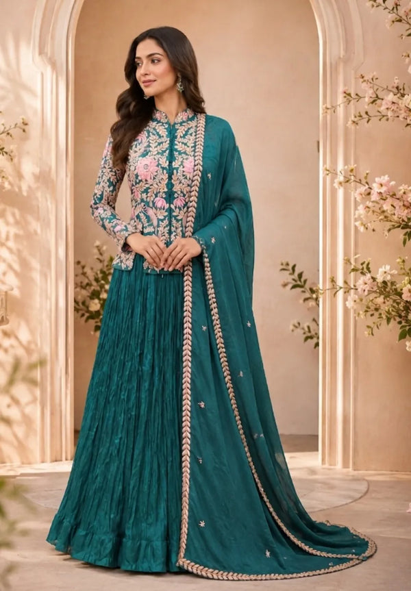 SBD 1441A Chinon Silk Georgette Lehenga Set