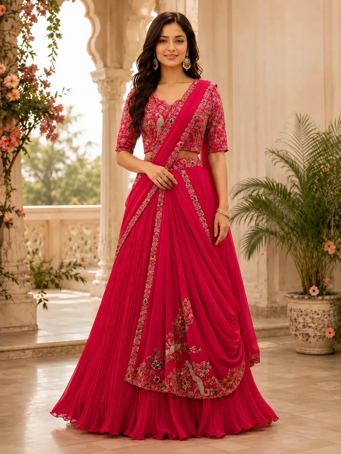 Rani Gulnaar Drape Saree