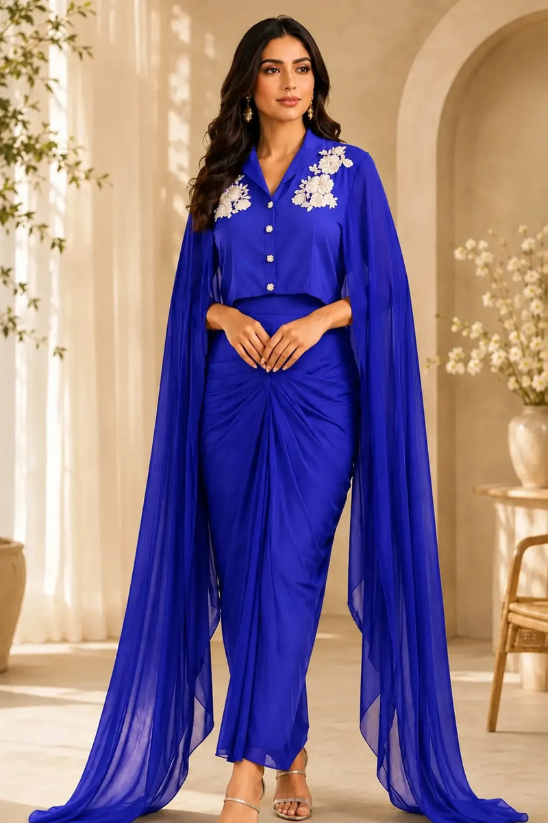 Onyx Meher Cape Set
