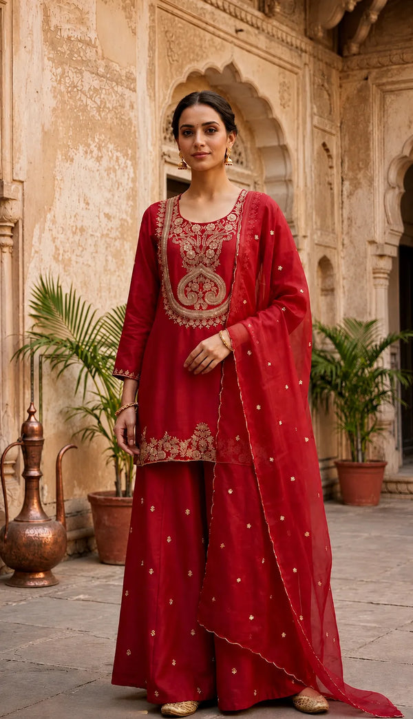 Crimson Zeenat Kurti Set