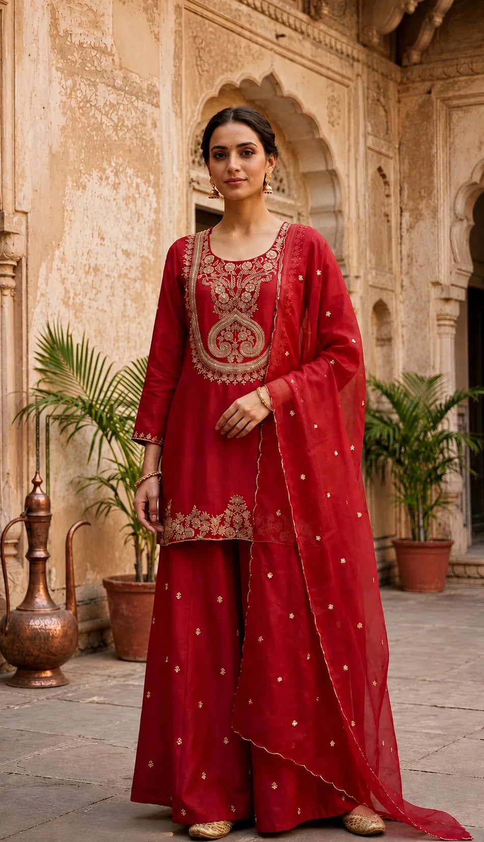 Crimson Zeenat Kurti Set