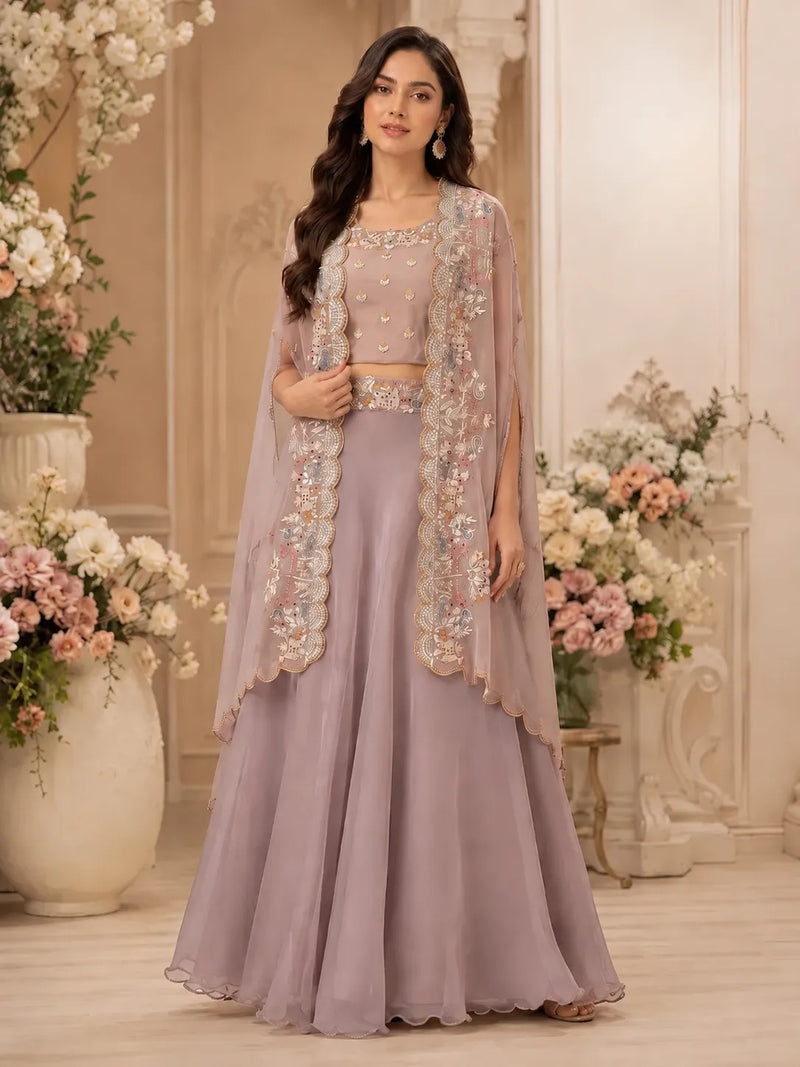 Taupe Noor Cape Ensemble
