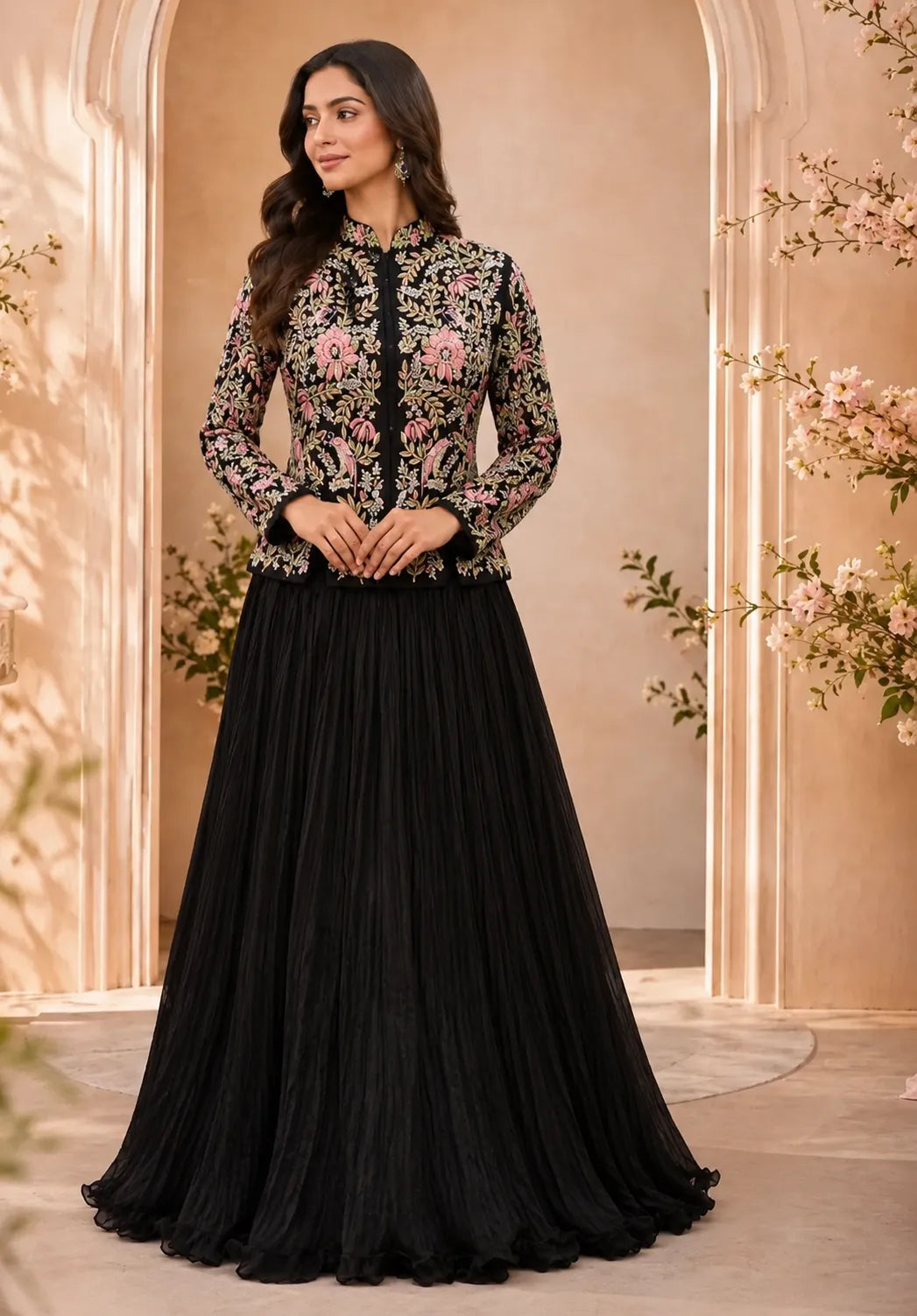 Neel Pushpa Lehenga Set