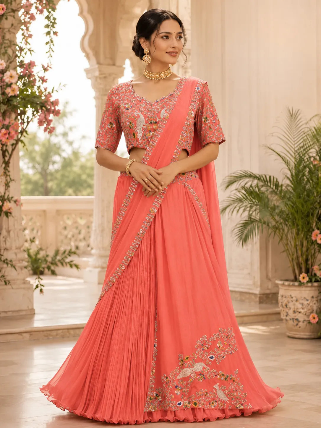 Rani Gulnaar Drape Saree