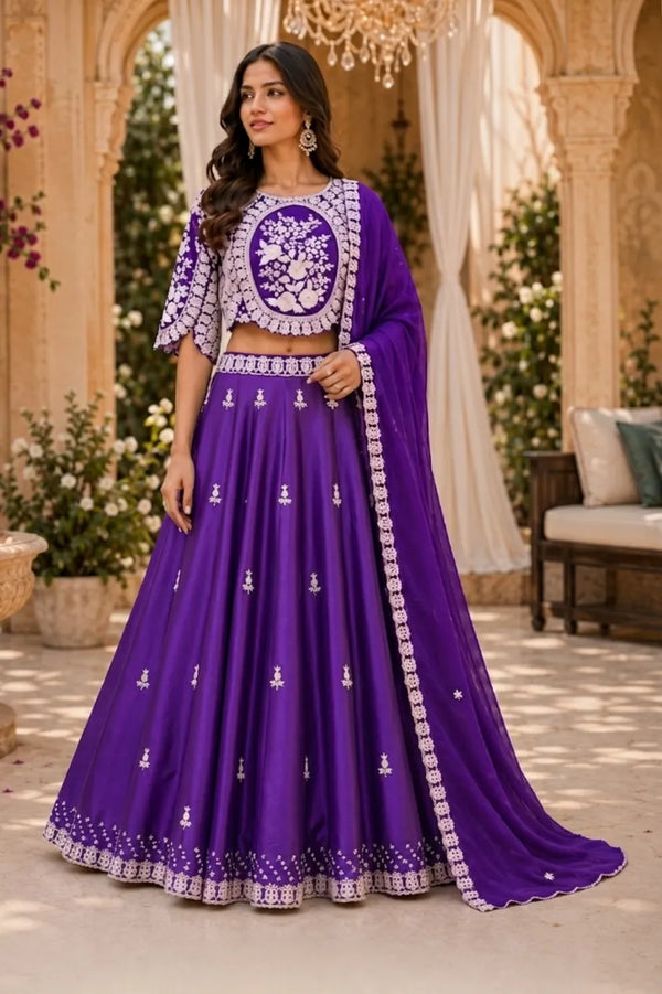 SBD 1197A Silk Crepe Lehenga Set