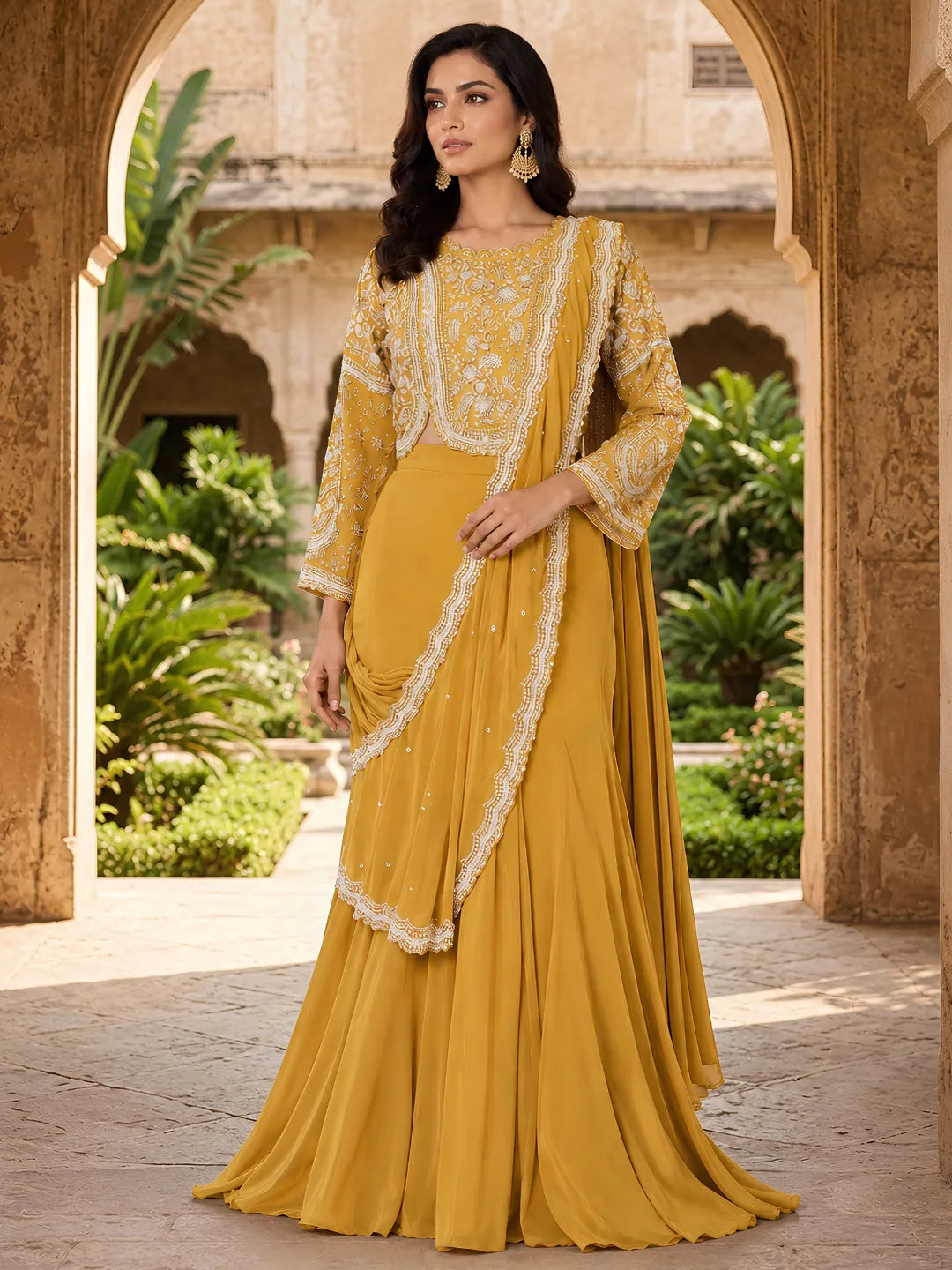SBD 1545A Silk Georgette Drape and Skirt